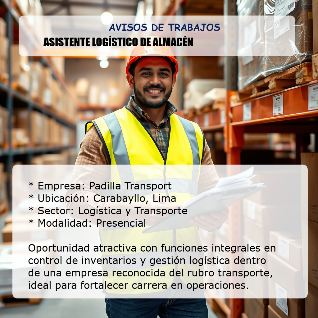 Asistente Logístico de Almacén Padilla Transport