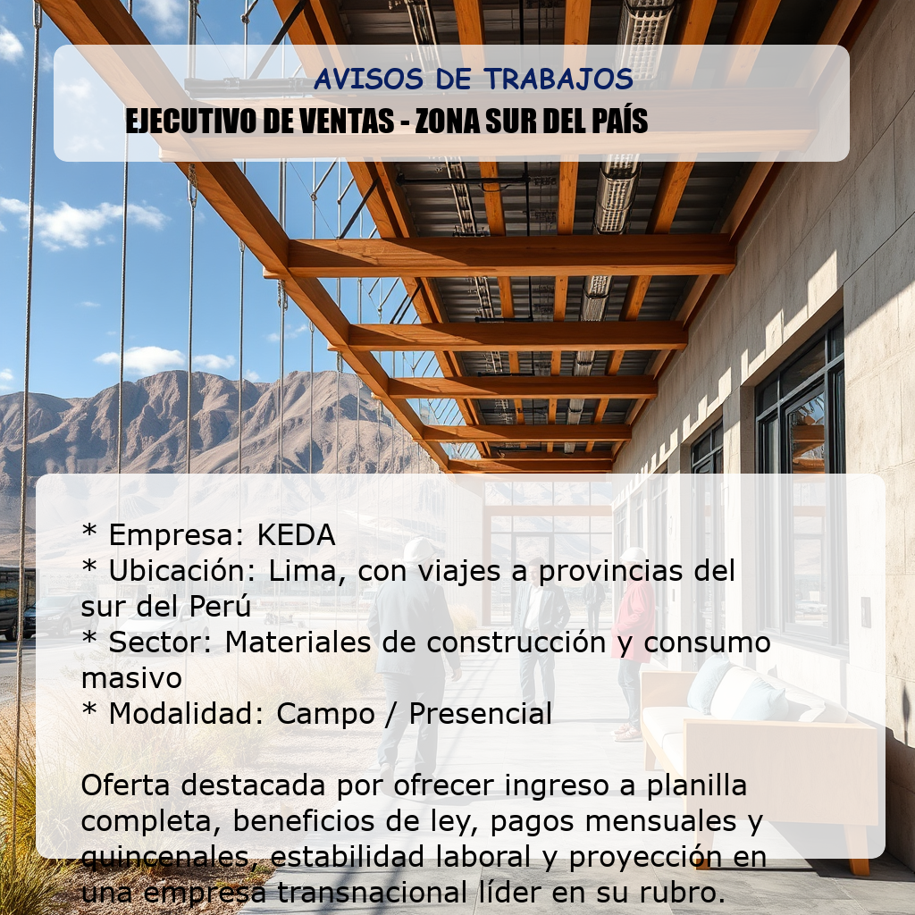 Ejecutivo de Ventas - Zona Sur del País KEDA