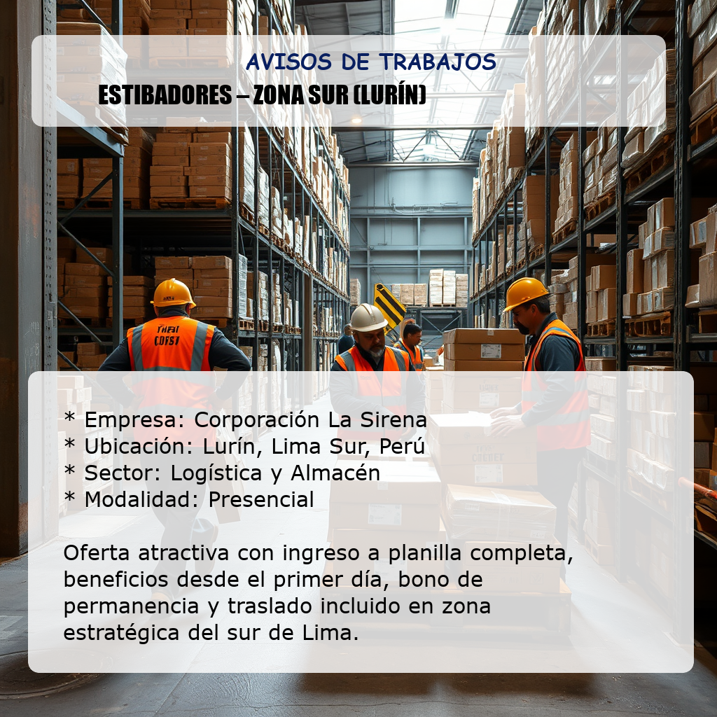 Estibadores – Zona Sur (Lurín) Corporación La Sirena