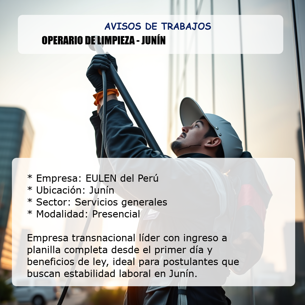 Operario de Limpieza - Junín EULEN del Perú