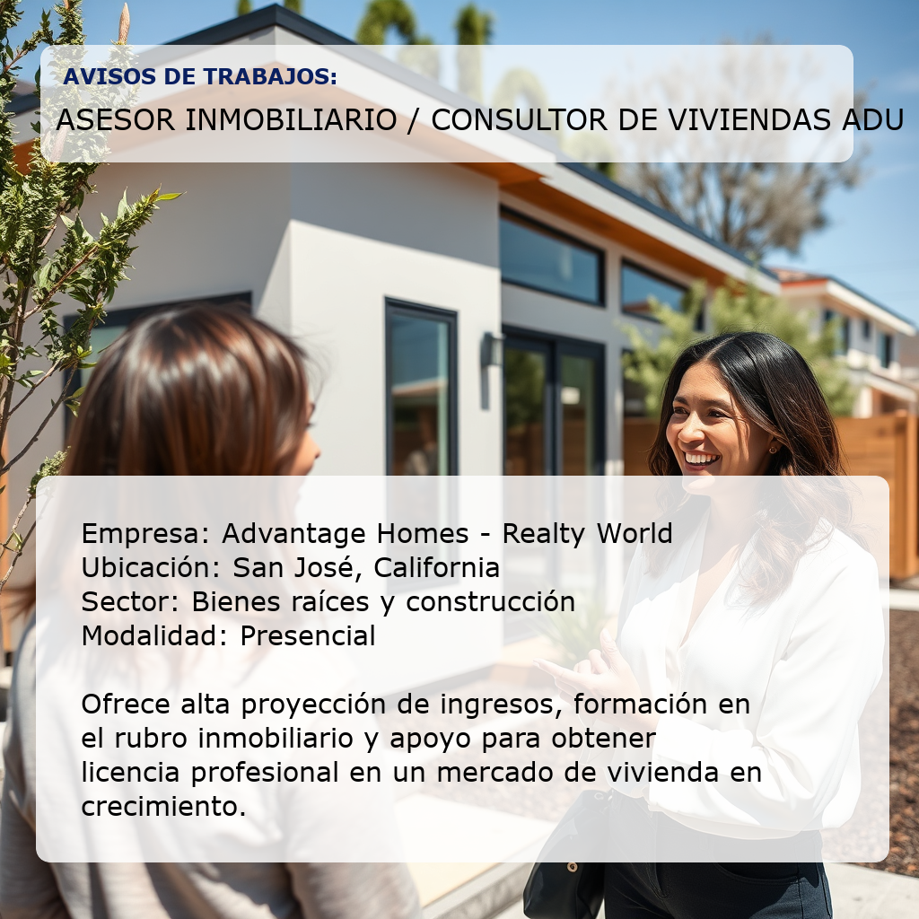 Asesor Inmobiliario / Consultor de Viviendas ADU Advantage Homes - Realty World