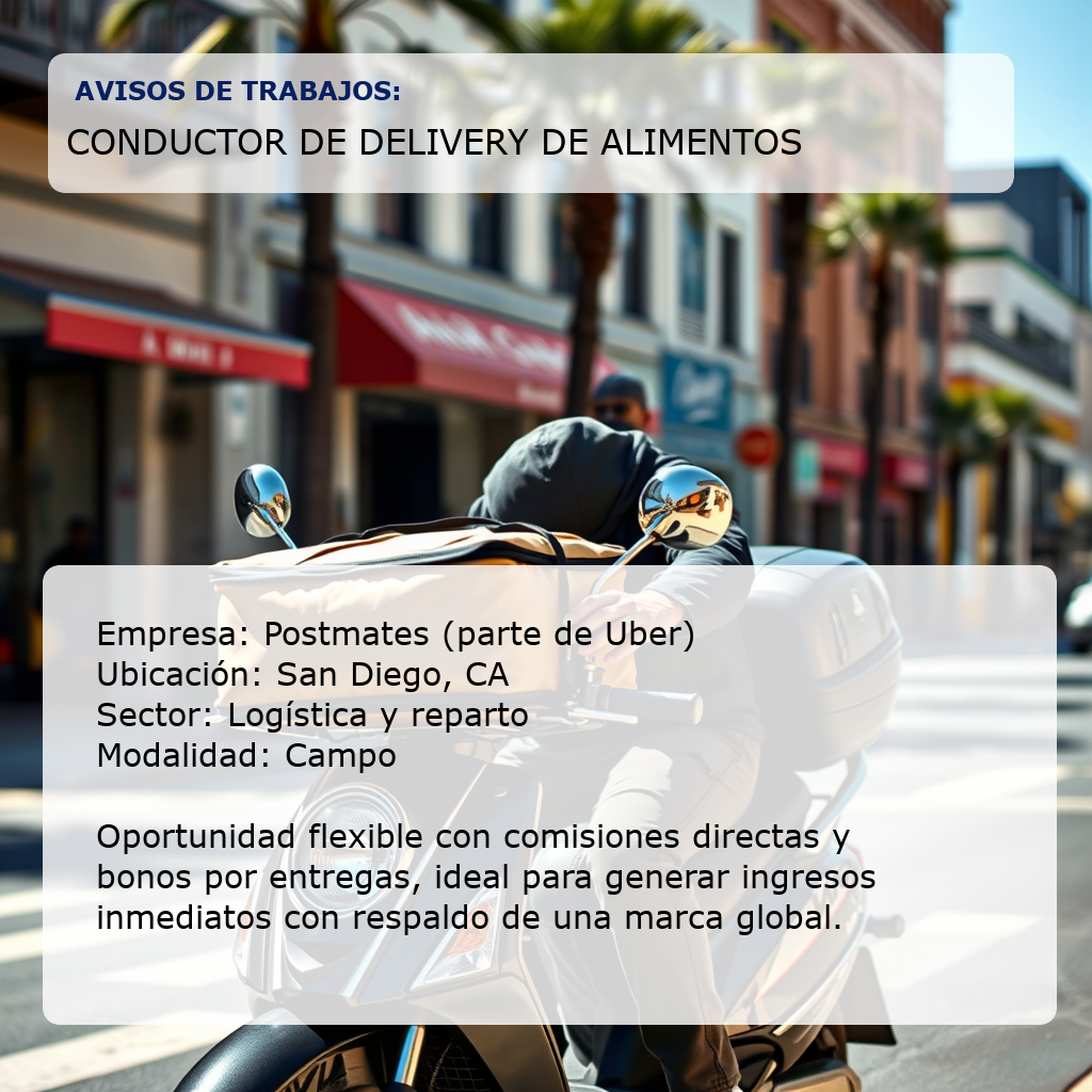 Conductor de delivery de alimentos Postmates (parte de Uber)