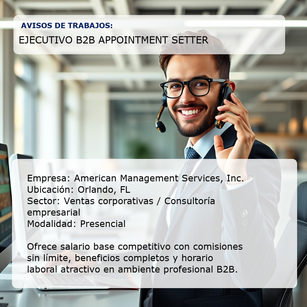 Ejecutivo B2B Appointment Setter American Management Services, Inc.