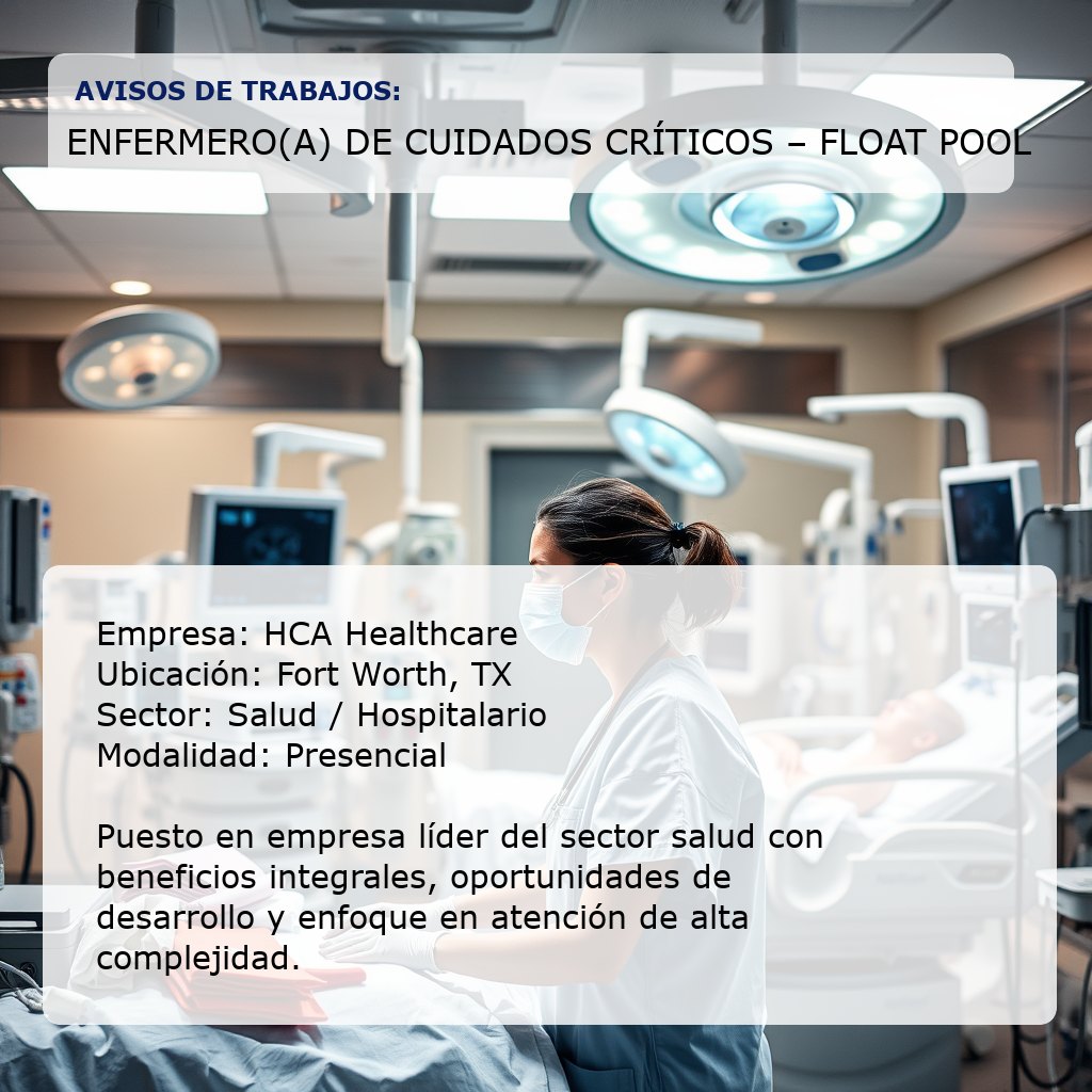 Enfermero(a) de Cuidados Críticos – Float Pool HCA Healthcare
