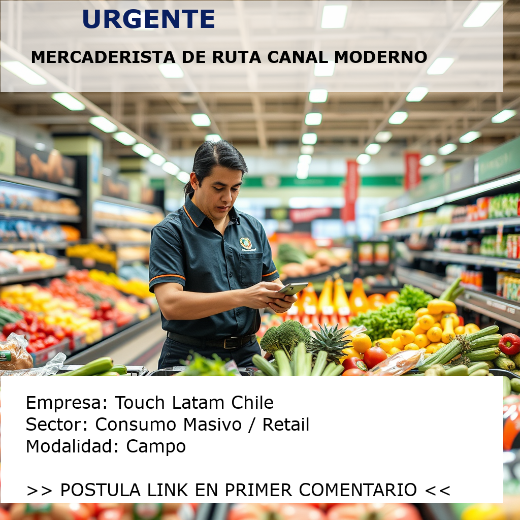 Mercaderista de Ruta Canal Moderno Touch Latam Chile