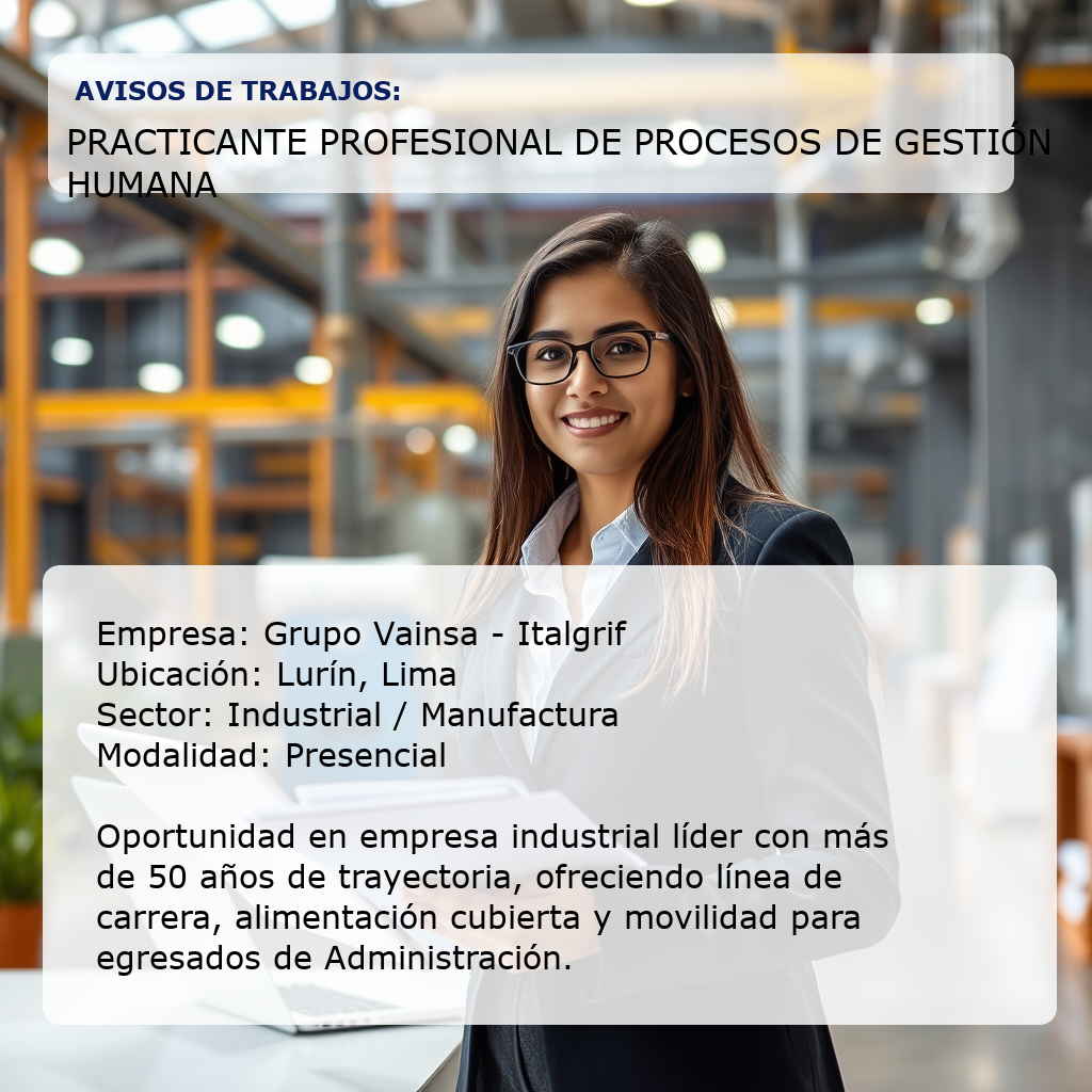 Practicante Profesional de Procesos de Gestión Humana Grupo Vainsa - Italgrif