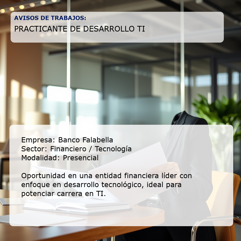 Practicante de Desarrollo TI Banco Falabella