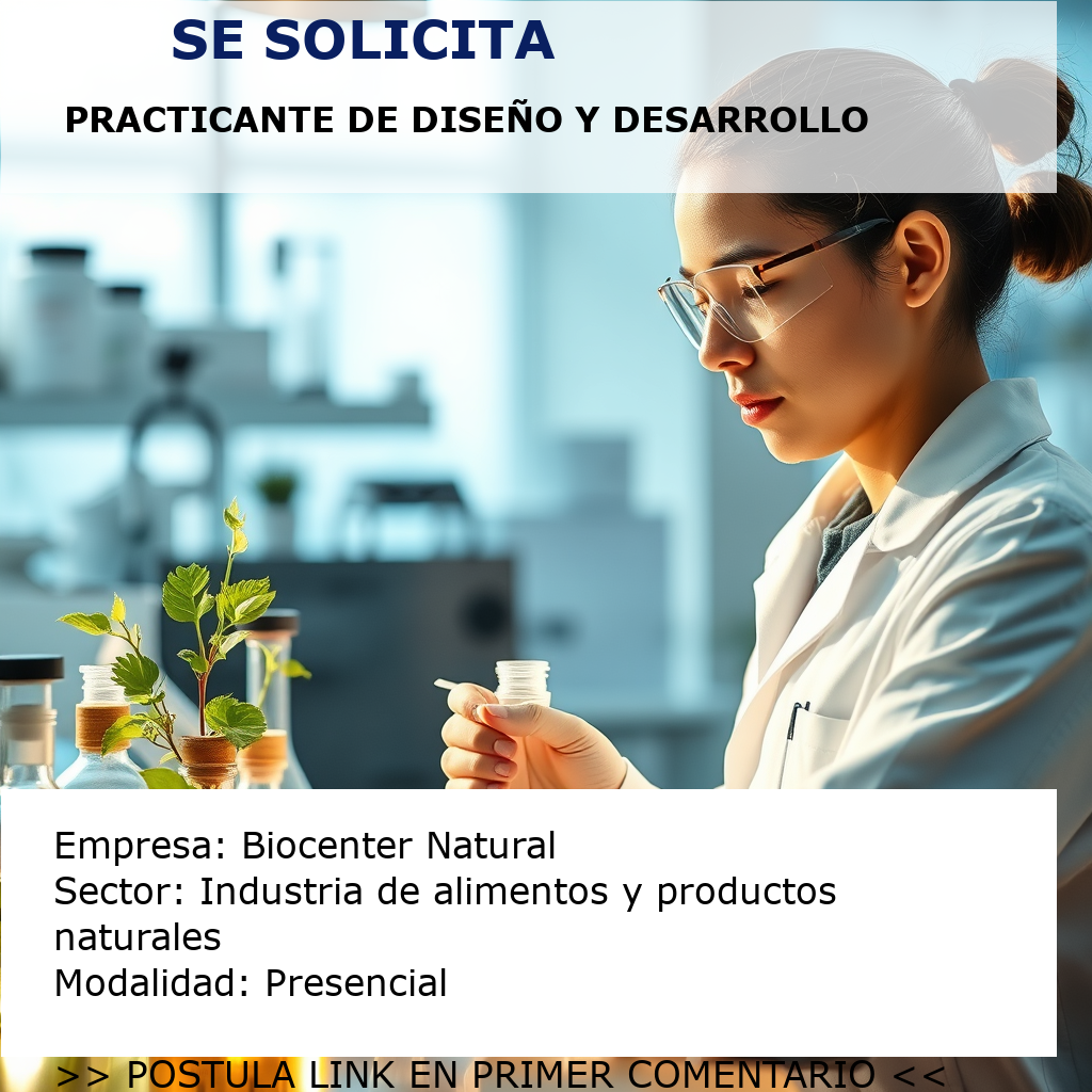 Practicante de Diseño y Desarrollo Biocenter Natural
