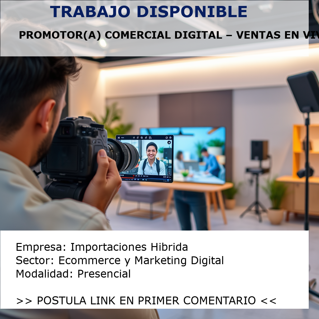 Promotor(a) Comercial Digital – Ventas en Vivo Importaciones Hibrida