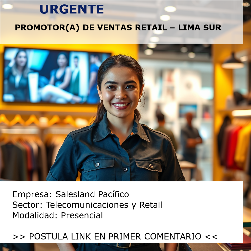 Promotor(a) de Ventas Retail – Lima Sur Salesland Pacífico