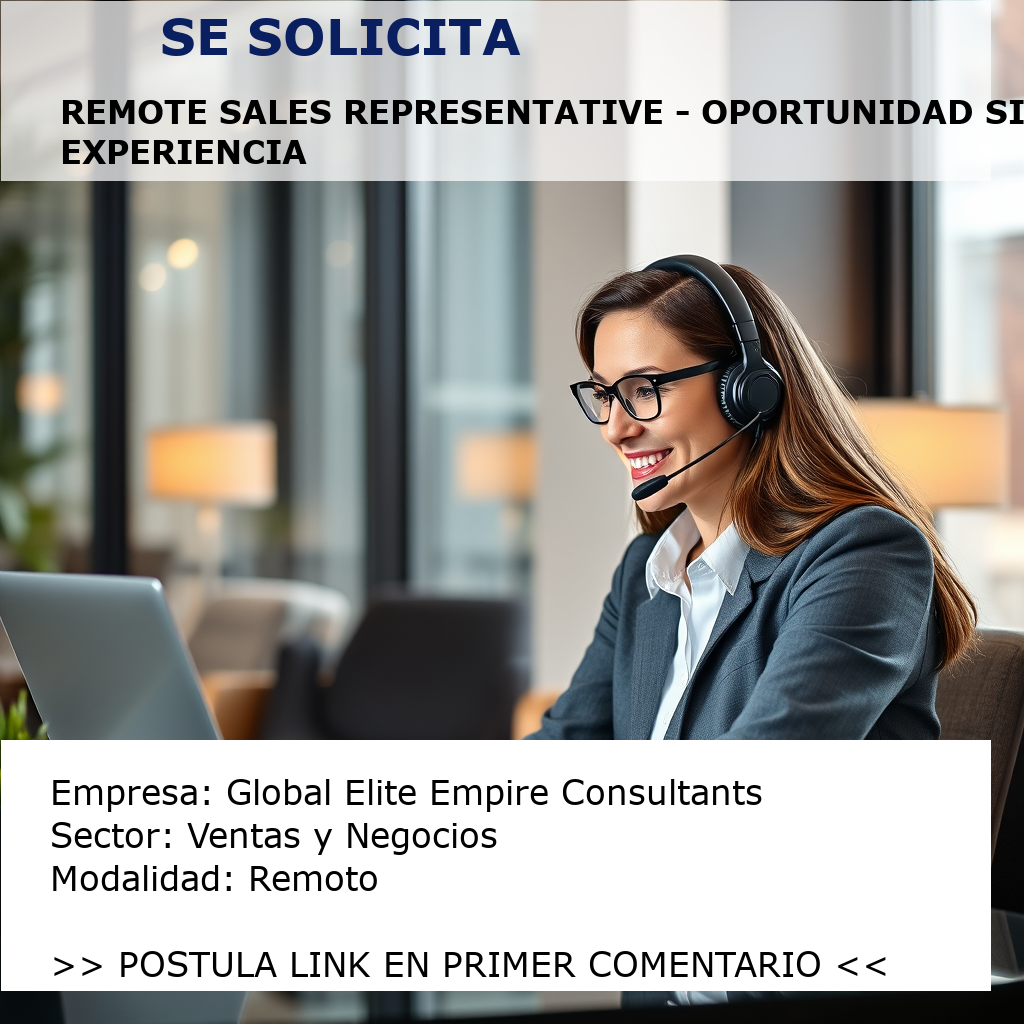 Remote Sales Representative - Oportunidad sin experiencia Global Elite Empire Consultants