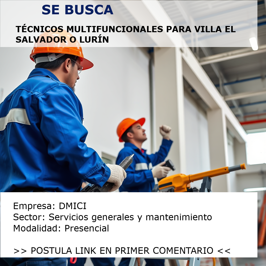 Técnicos Multifuncionales para Villa El Salvador o Lurín DMICI
