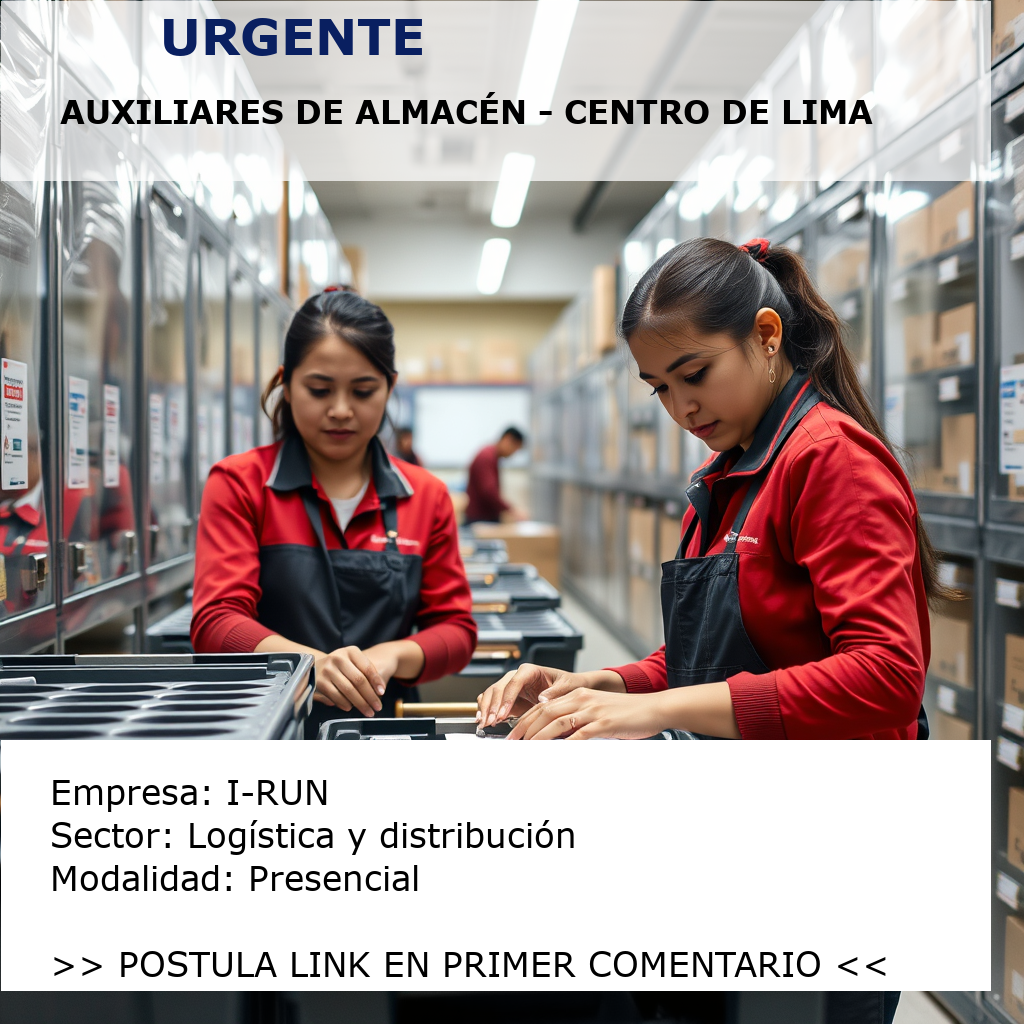 Auxiliares de almacén - Centro de Lima I-RUN