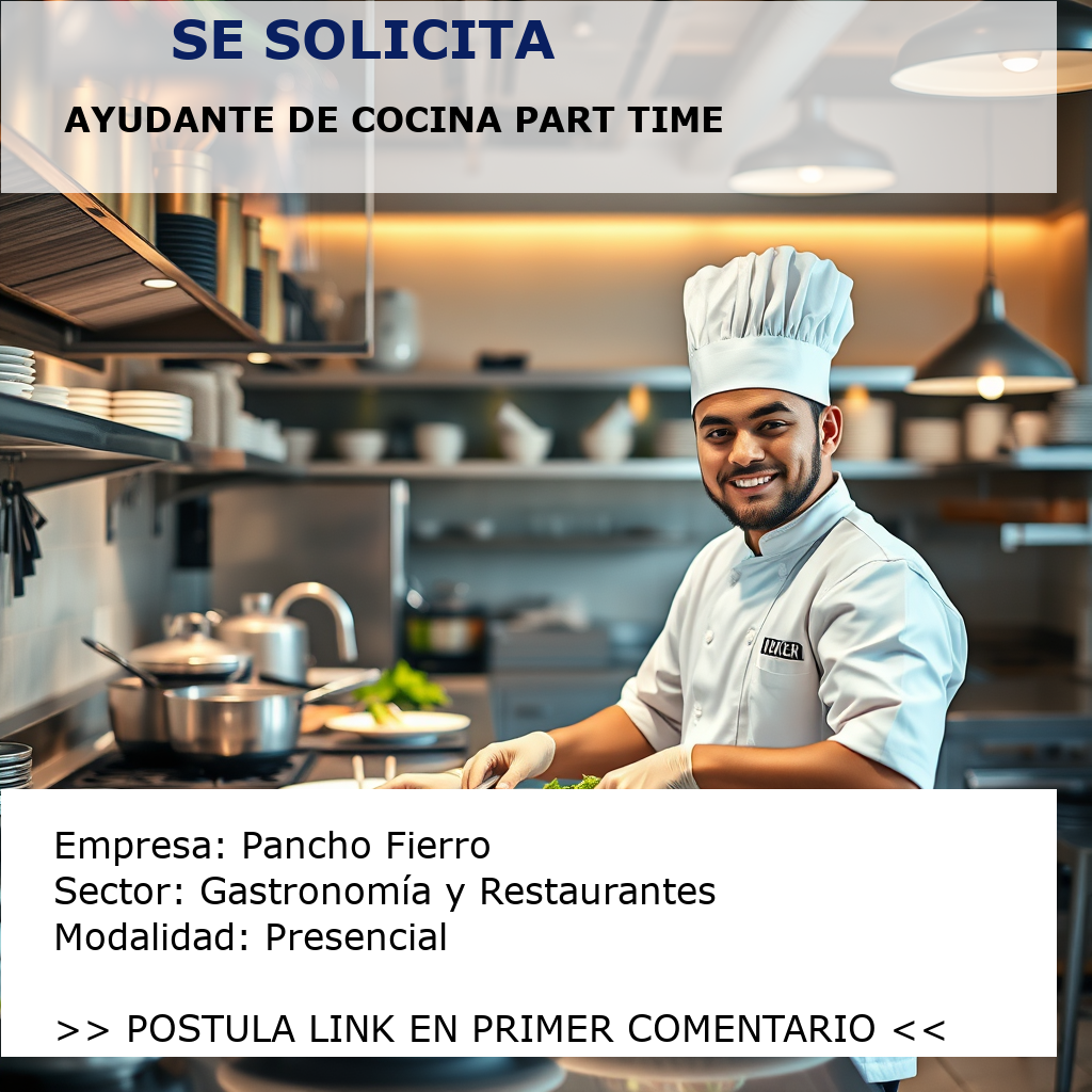 Ayudante de Cocina Part Time Pancho Fierro