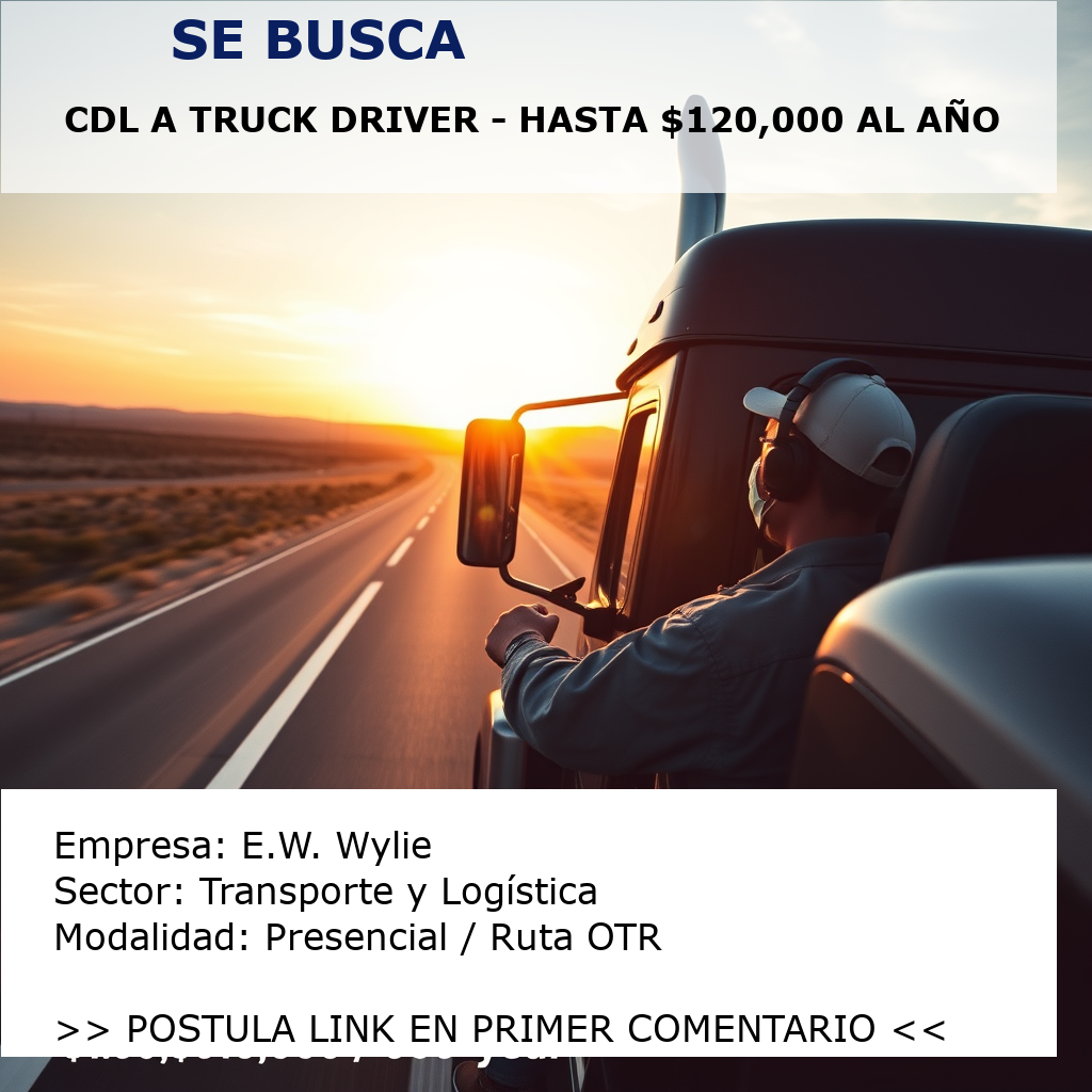 CDL A Truck Driver - Hasta $120,000 al año E.W. Wylie
