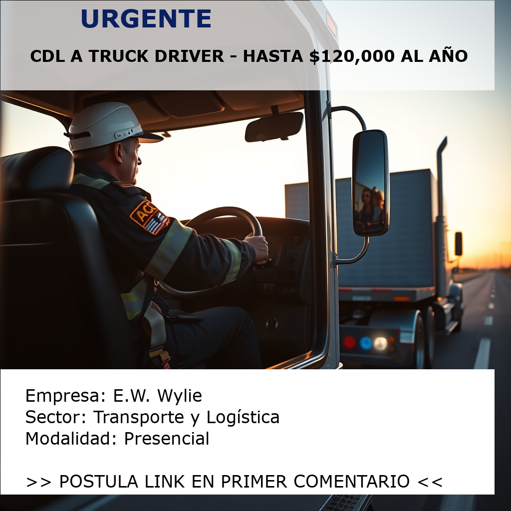 CDL A Truck Driver - hasta $120,000 al año E.W. Wylie