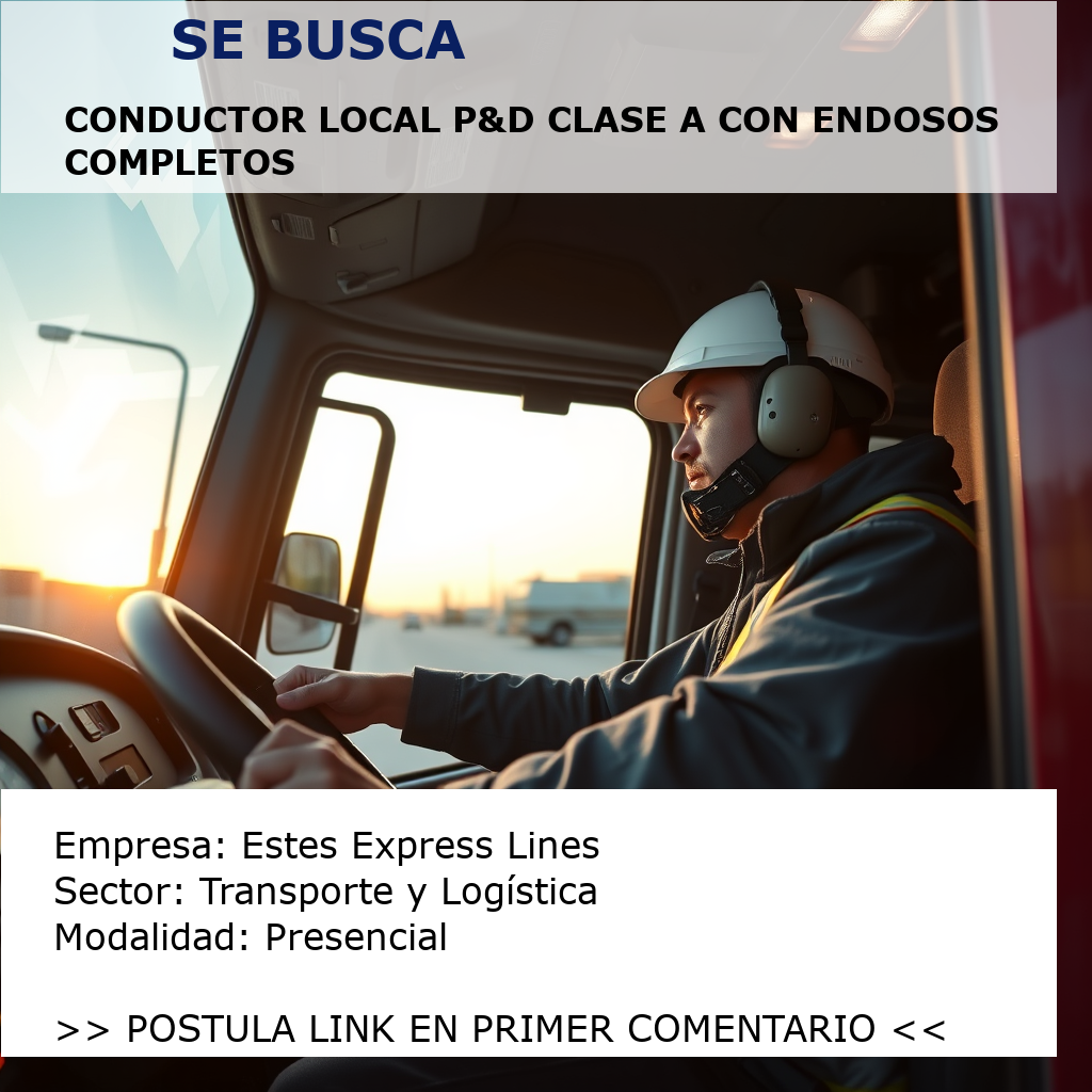 Conductor Local P&D Clase A con Endosos Completos Estes Express Lines
