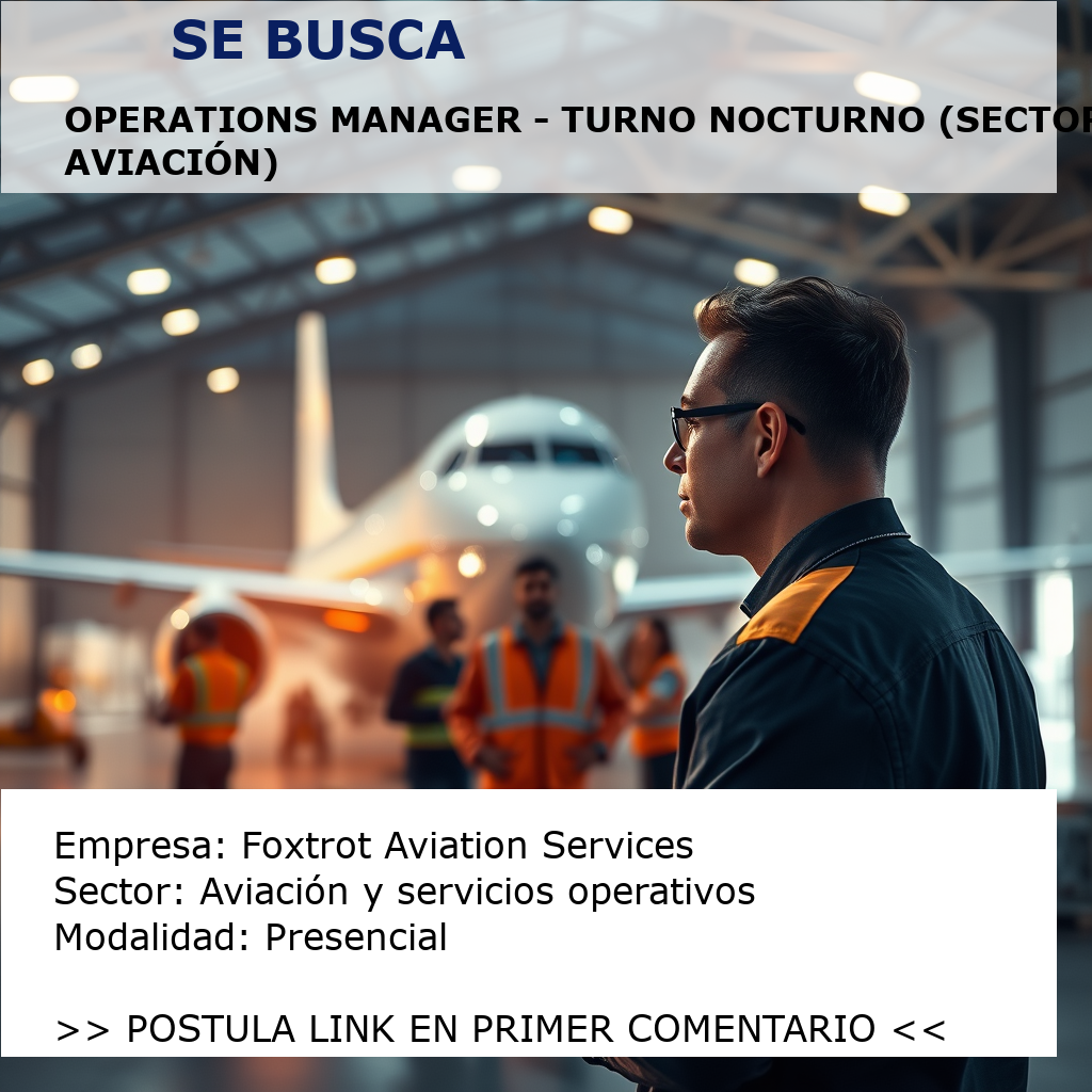 Operations Manager - Turno Nocturno (Sector Aviación) Foxtrot Aviation Services