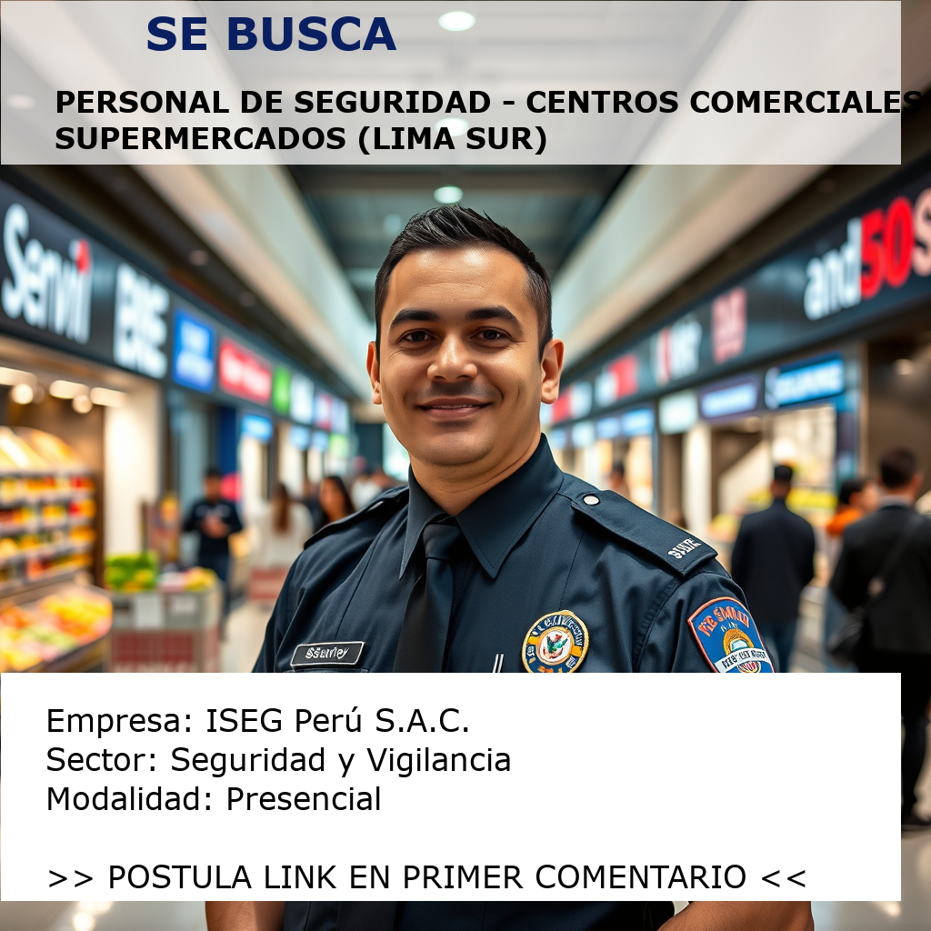 Personal de Seguridad - Centros Comerciales y Supermercados (Lima Sur) ISEG Perú S.A.C.