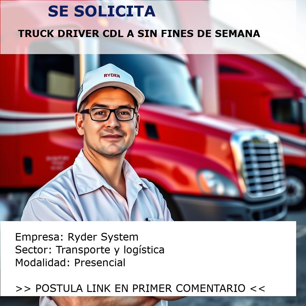 Truck Driver CDL A sin fines de semana Ryder System